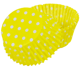 Yellow Standard Cup with White Polka Dots ~ 500 Count