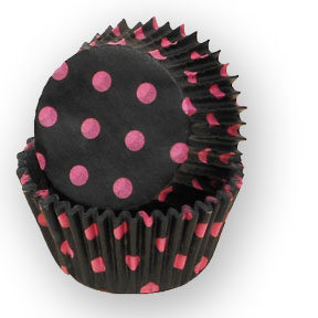 Black Standard Cup with Hot Pink Polka Dots ~ 500 Count