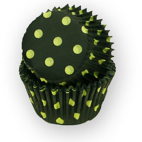 Black Standard Cup with Lime Green Polka Dots ~ 500 Count