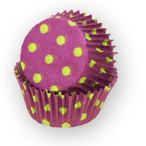 Purple Standard Cup with Lime Green Polka Dots ~ 500 Count