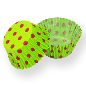 Lime Green Standard Cup with Hot Pink Polka Dots ~ 500 Count