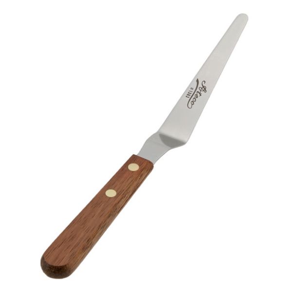 Wooden Pointed Offset Spatula ~ 5"