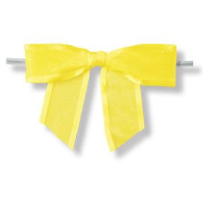 Large Sheer Lemon Bow on Twistie ~ 100 Count