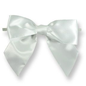 Extra Large White Bow on Twistie ~ 50 Count
