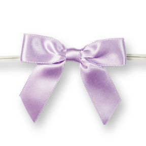Medium Lavender Bow on Clear Twistie ~ 2-1/2"- 2-3/4"  Bow