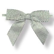 Large Silver Glimmer Bow on Twistie ~ 100 Count