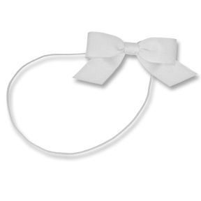 White 3-1/4" Grosgrain Bow on Matching Loop