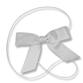 White 4" Grosgrain Bow on Matching Loop