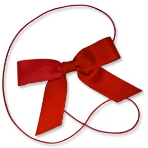 Red 4" Grosgrain Bow on Matching Loop