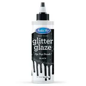 Black Glitter Glaze 10 oz ~ Case of 6 Bottles