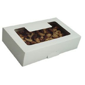 White 1 lb Cookie Box with Window ~ 25 Count