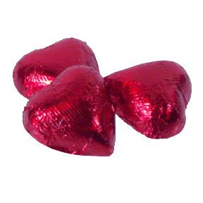 Red Foil Hearts ~ Milk Chocolate ~ 10lbs