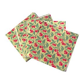 4" Cherry Print Foil Squares ~ 500 Count