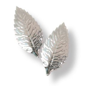 Silver Foil Leaves ~ 1-3/4"