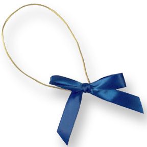 Royal Blue 3-1/2" Satin Bow on 13" Gold Loop
