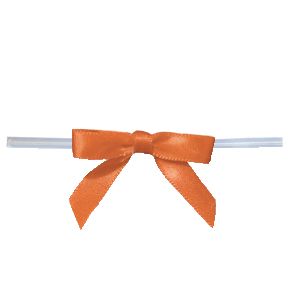 Small Orange Bow on Twistie ~ 250 Count
