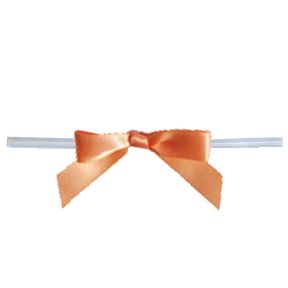Small Peach Bow on Twistie ~ 250 Count