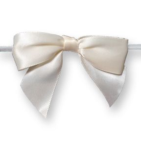 Large Ivory Bow on Twistie ~ 100 Count