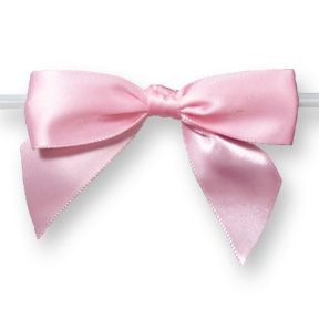 Large Light Pink Bow on Twistie ~ 100 Count
