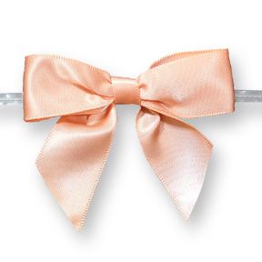 Large Peach Bow on Twistie ~ 100 Count