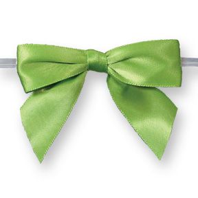 Large Kiwi Green Bow on Twistie ~ 100 Count