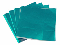 3-1/4" Aqua Foil Squares ~ 500 Count