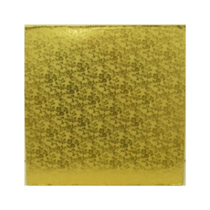 18" Square Gold Cake Drum 1/2" Wrapped