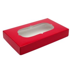 1/2 lb Red 2-Piece Box w/Window ~ 25 Count