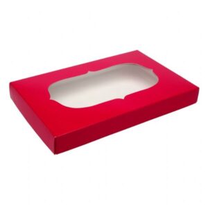 1 lb Red 2-Piece Box with Window ~ 25 Count