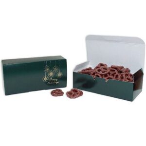 Forest Green with Gold Ornaments 1 lb Rectangular Box ~ 25 Count