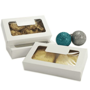 White 1/2 lb Cookie Box with Window ~ 25 Count