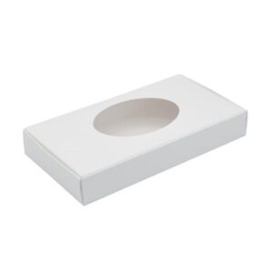 1/2 lb White 1-Layer Box with Oval Window ~ 25 Count