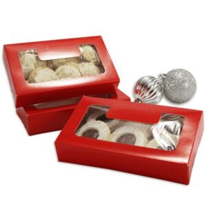 Red 1/2 lb Cookie Box with Window ~ 25 Count