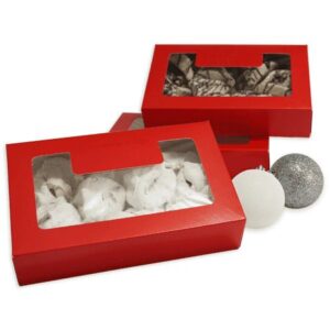 Red 1 lb Cookie Box with Window ~ 25 Count