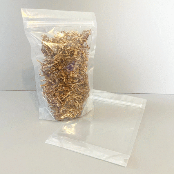 6.75" x 2.5" x 10.25" Clear Zipper Stand Up Bag