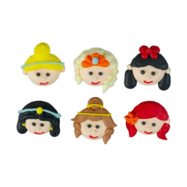 Mini Princess Faces Asst ~ 1-1/2"