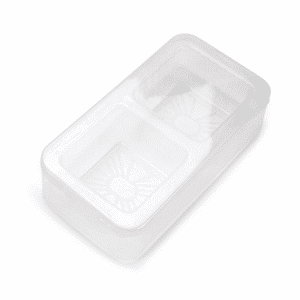 Clear Plastic Candy Tackle Box with 2 Square Cavities ~ 25 count