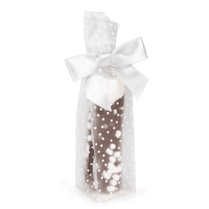 Frosted Polka Dots Flat Bottom Gusset Bags with Paper Insert ~ 100 Count