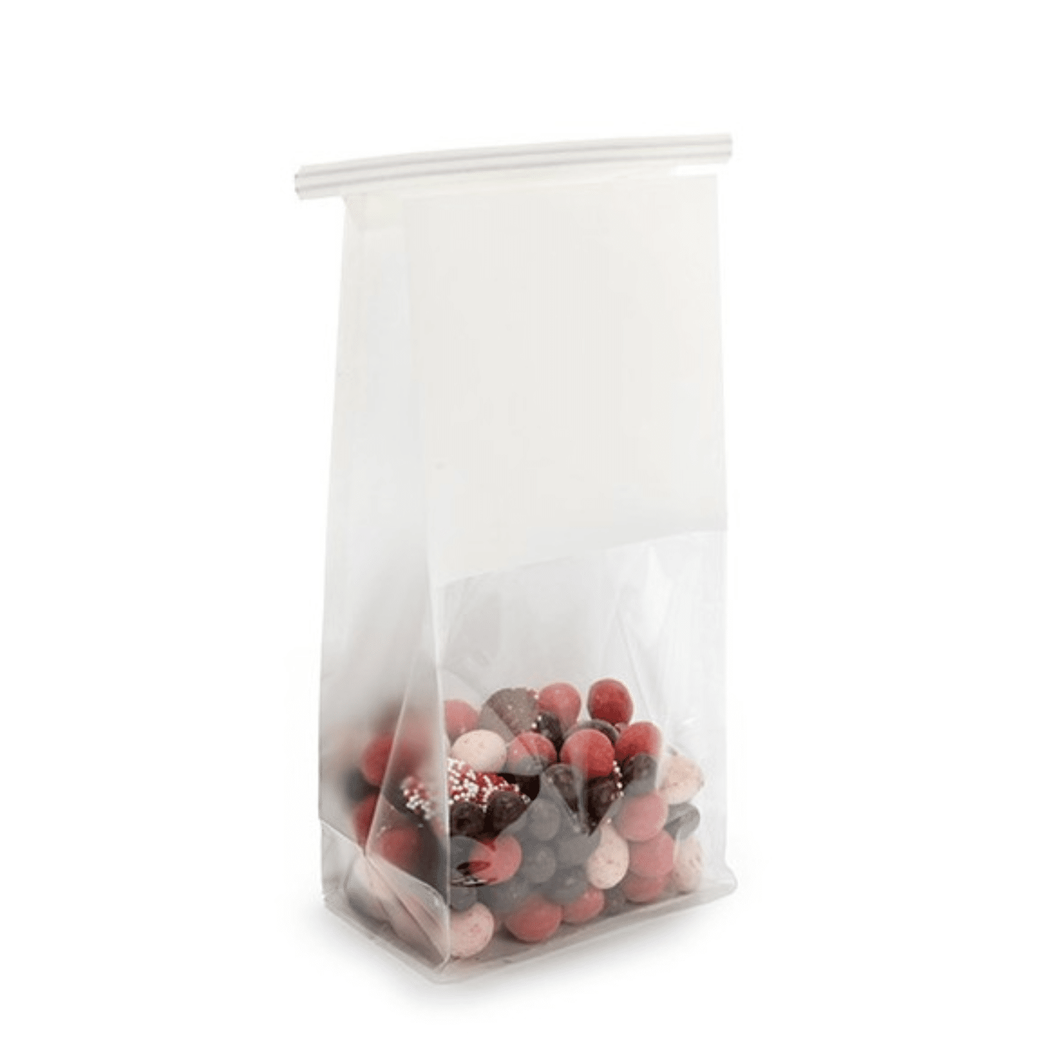 Medium White Box Bottom Bags with Clear Window & Tin Tie ~ 100 Count