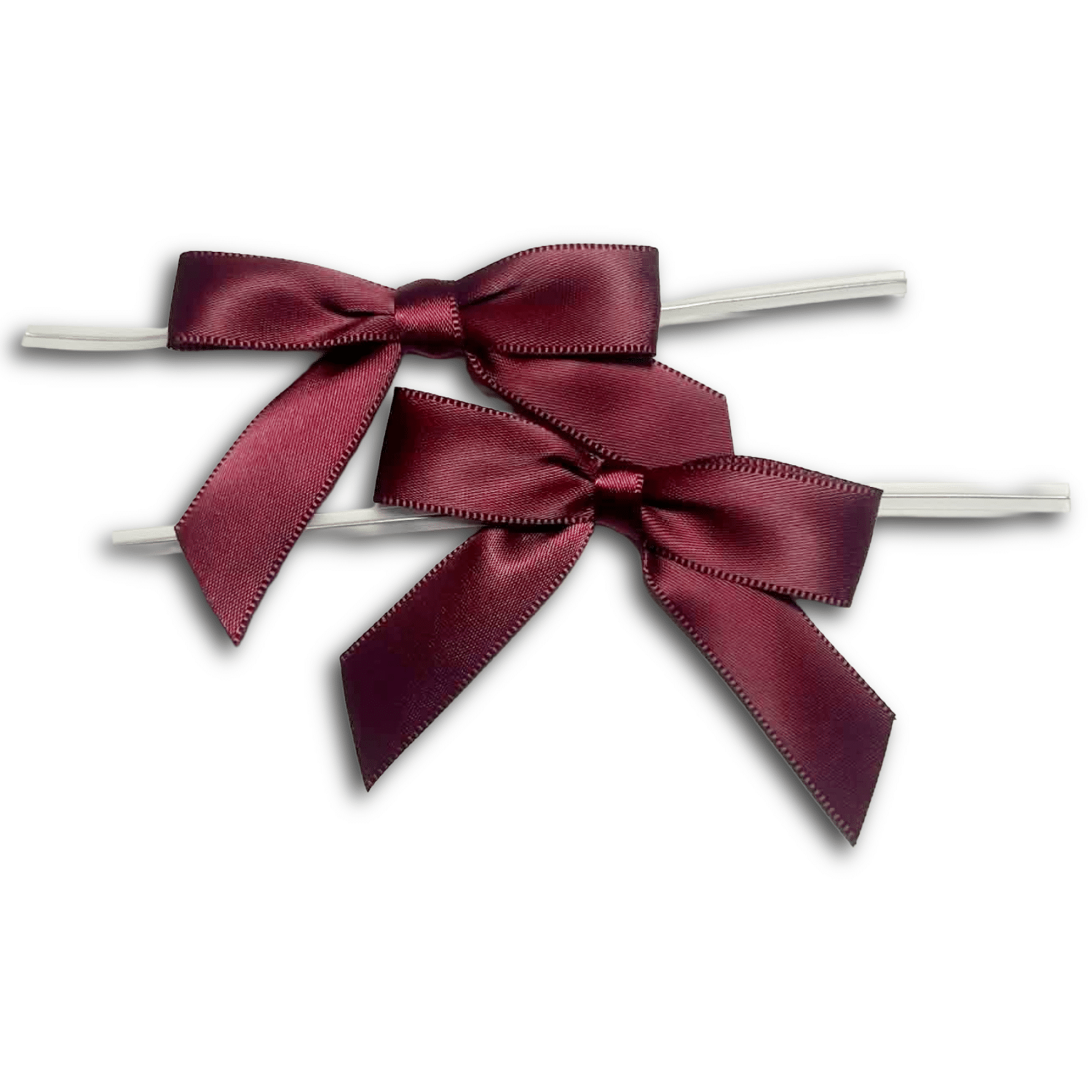 Medium Burgundy Bow on Twistie ~ 100 Count - Image 2