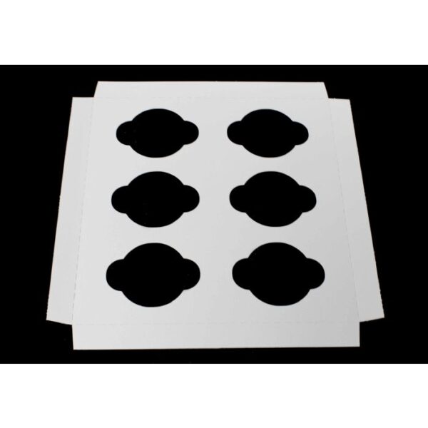 White Kraft Tray ~ Six Cupcake