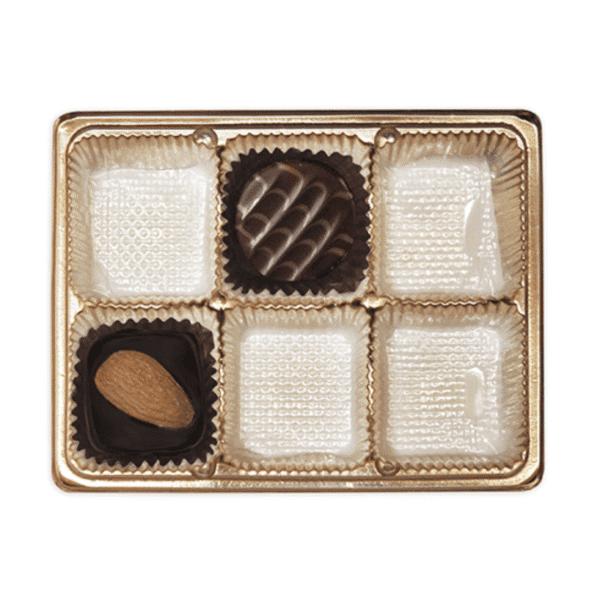 1/4# Gold Candy Tray - 6 cavities