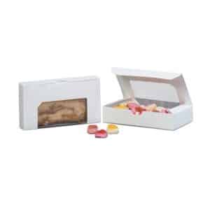 White 1/2 lb Rectangular Box with Window ~ 25 Count