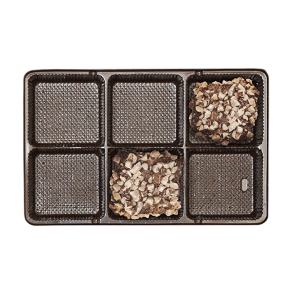 Brown 1/2lb Rectangular Tray ~ 6 Cavities