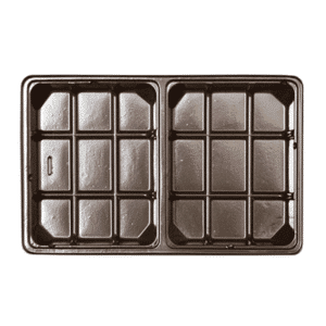 Brown 1/2lb Rectangular Tray ~ 2 Cavities (Fudge)