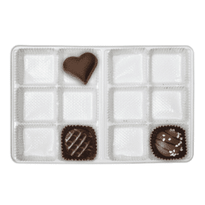 White 1/2lb Rectangular Tray ~ 12 Cavities