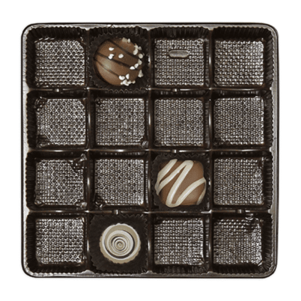 Brown 8oz Square Tray ~ 16 Cavities (25 Count)