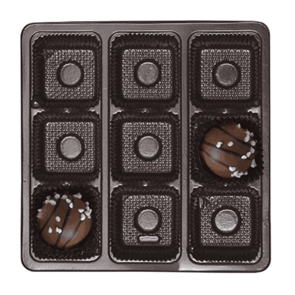 Brown 8oz Square Tray ~ 9 Cavities (Case of 500)