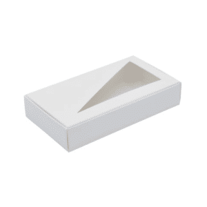 5 oz White 1-Layer Box with Triangle Window ~ 25 Count